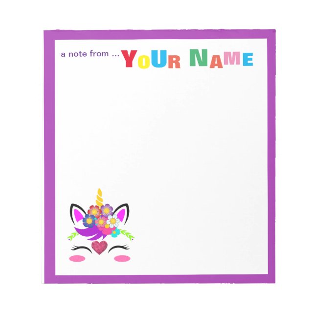 Bloc De Notas Flor Unicornio (Frente)