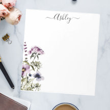 Flor violeta Bouquet acuarela Flora