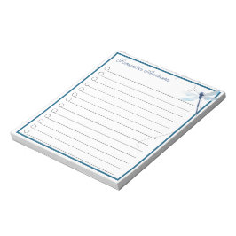 Bloc De Notas Flora azul en nombre personalizado del vuelo