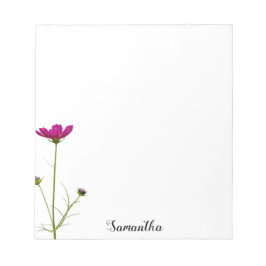 Bloc De Notas Flora rosa minimalista | Personalizado