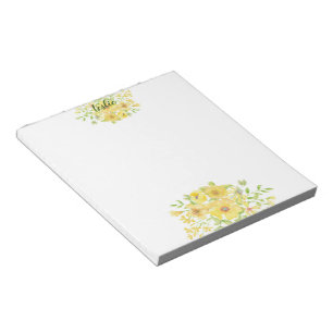 Bloc De Notas Floral acuarela amarilla