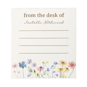 Bloc De Notas Floral acuarela personalizada