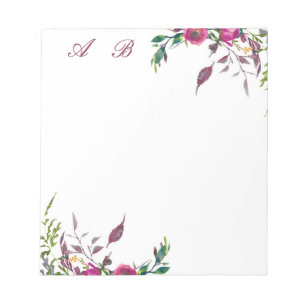 Bloc De Notas Floral acuarela suelta rosa