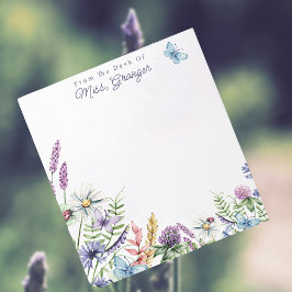 Bloc De Notas Floral acuática de la mesa del profesor