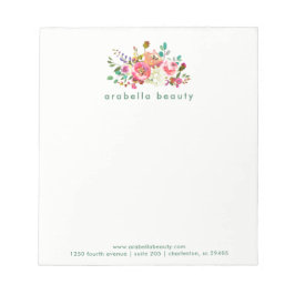 Bloc De Notas Floral acuática de moda con nombre comercial