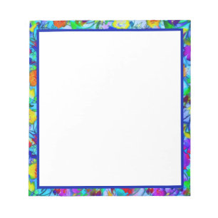 Bloc De Notas Floral azul brillante