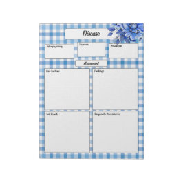 Bloc De Notas Floral Azul Gingham _ Enfermedad Temp 1