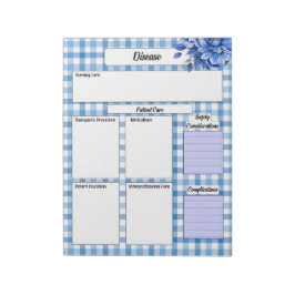 Bloc De Notas Floral Azul Gingham _ Enfermedad Temp 2