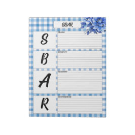 Bloc De Notas Floral Azul Gingham _ SBAR Temp