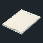 Bloc De Notas Floral azul y blanca de colores personalizados<br><div class="desc">Bloc de notas personalizado de Ilustracion floral azul y blanco colorido</div>