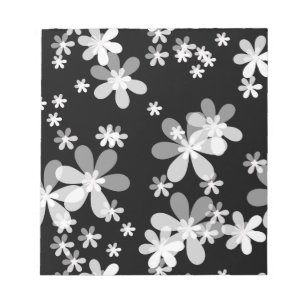 Bloc De Notas floral blanca negra