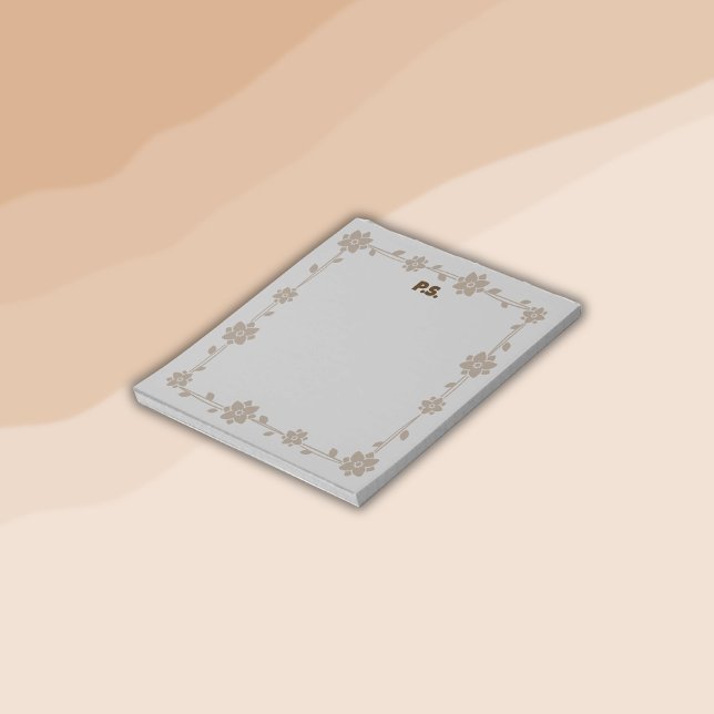 Bloc De Notas Floral Boho Monograma Brown | (Subido por el creador)