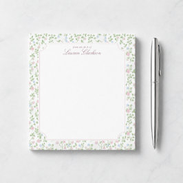 Bloc de notas floral Cottagecore de escritorio