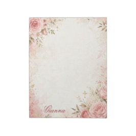 Bloc de notas floral cristiano con nombre personal