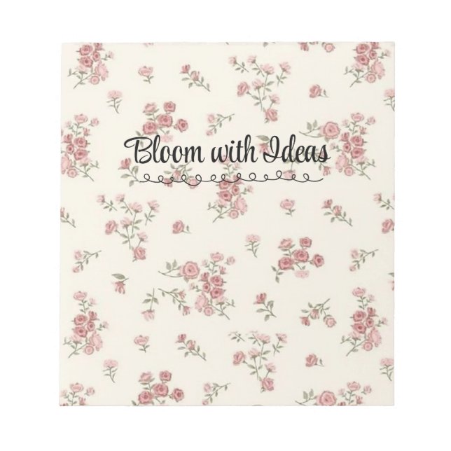 Bloc de notas floral - Cute y práctica para notas, (Frente)