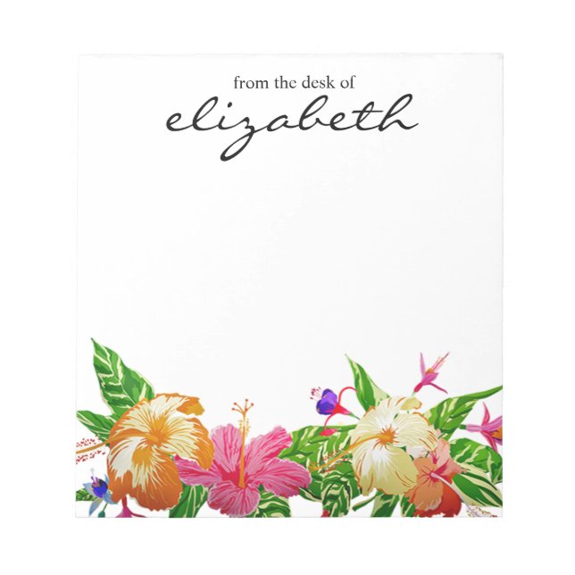 Bloc De Notas Floral de acuarela tropical moderna personalizada (Frente)