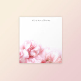 Bloc de notas floral de Carnations rosa dulce