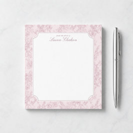 Bloc de notas floral de color rosa con estampado d