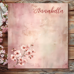 Bloc De Notas Floral de cosecha de vintage rosa Shabby