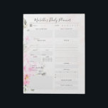 Bloc De Notas Floral de Daily Planner<br><div class="desc">Personalice fácilmente este hermoso cuaderno diario floral con su nombre y títulos personalizados. Es la herramienta perfecta para estar organizado para cualquier oficina en casa, mamá o incluso una novia. Realizar un seguimiento de las tareas, eventos futuros, objetivos diarios, comidas, ingesta de agua, etc. ¡Este planificador cubre todos los aspectos...</div>