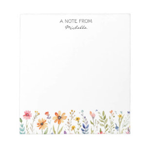 Bloc De Notas Floral de flores silvestres personalizada moderna