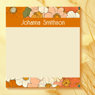 Bloc de notas floral de Groove Naranja retro