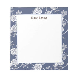 Bloc De Notas Floral de la Marina Chinoiserie personalizada