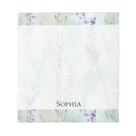 Bloc De Notas Floral de lavanda morada romántica