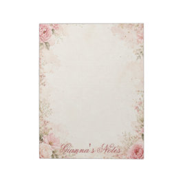 Bloc de notas floral de nombre personalizado