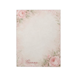 Bloc de notas floral de nombre personalizado