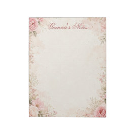 Bloc de notas floral de nombre personalizado