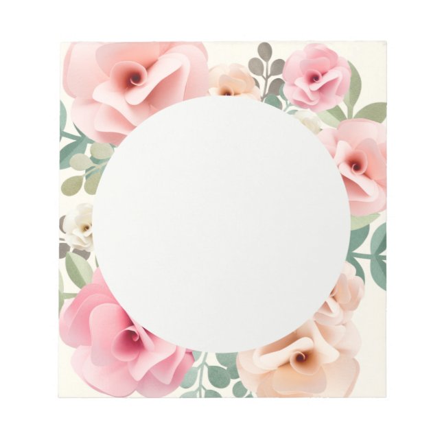 Bloc de notas floral de rosas rosas rosas rosas ro (Frente)