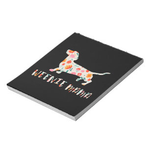 Bloc De Notas Floral de Weenie Mama Dachshund