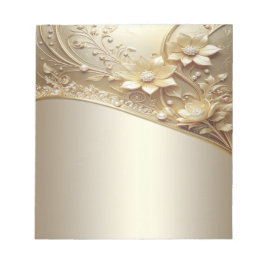 Bloc de notas floral dorado ornamental moderno
