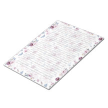 Bloc de notas floral, en lino, púrpura/azul