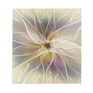 Bloc De Notas Floral Fantasía Oro berenjena Resumen Arte Fractal