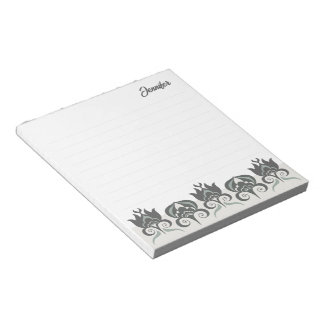 Bloc De Notas Floral moderno elegante terroso CC1290 rayado
