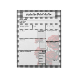 Bloc De Notas Floral negra y blanca _ colección de datos de medi