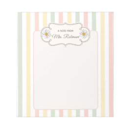 Bloc De Notas Floral Pastel Personalizado | Escritura de Nombre 