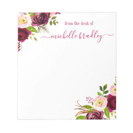 Bloc De Notas Floral personalizada | De La Oficina Del Notepad