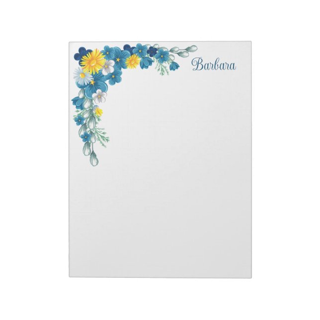 Bloc De Notas Floral Personalizado (Lado Izquierdo)