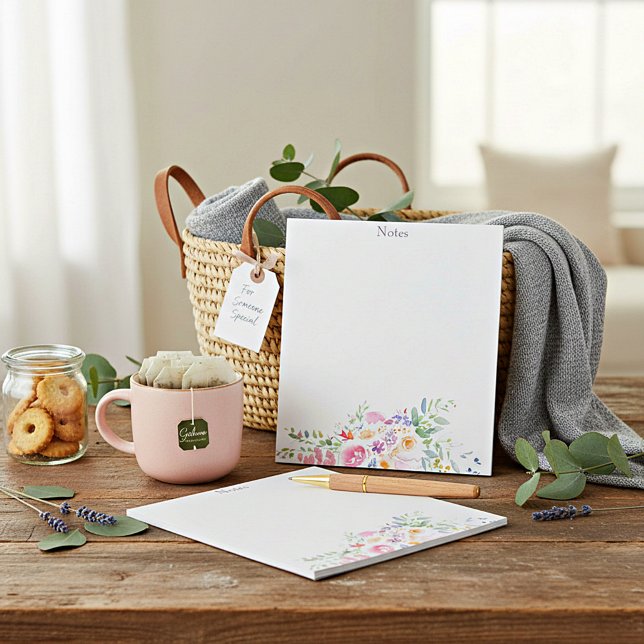 Bloc De Notas Floral personalizado acuarela (Subido por el creador)