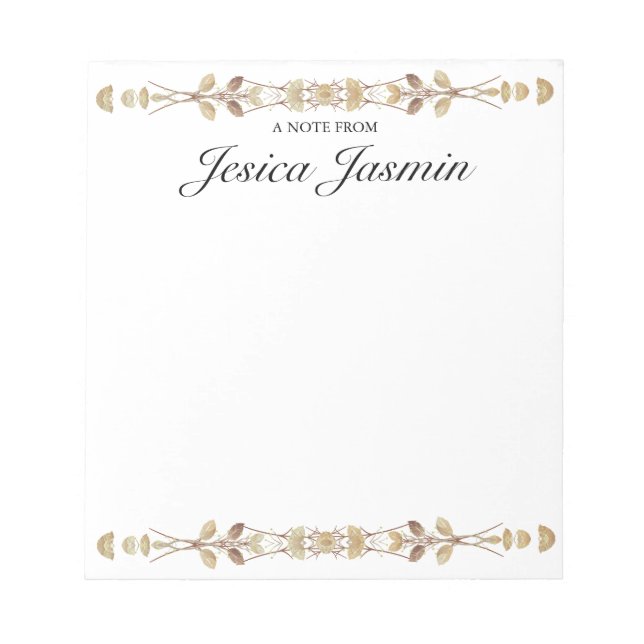 Bloc de notas floral personalizado | Bloc de notas (Frente)