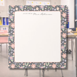 Bloc de notas floral personalizado para maestros