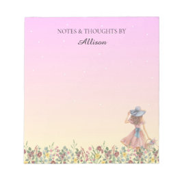 Bloc de notas floral púrpura