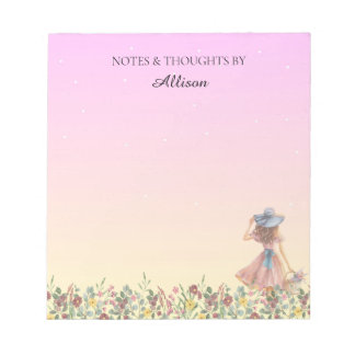Bloc de notas floral púrpura