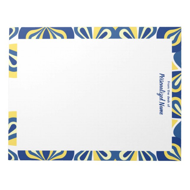 Bloc De Notas Floral retro sin línea (Frente)