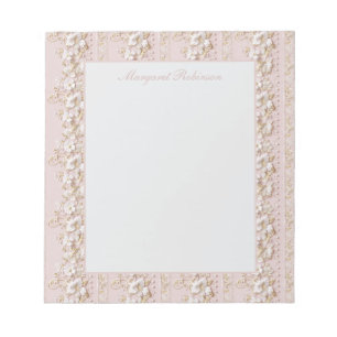 Bloc de notas floral rosa vintage