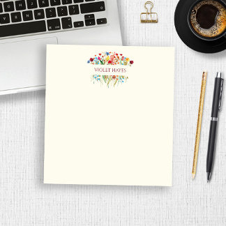 Bloc De Notas Floral Silvestre Elegante Personalizado
