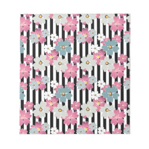 Bloc De Notas Floral, striped